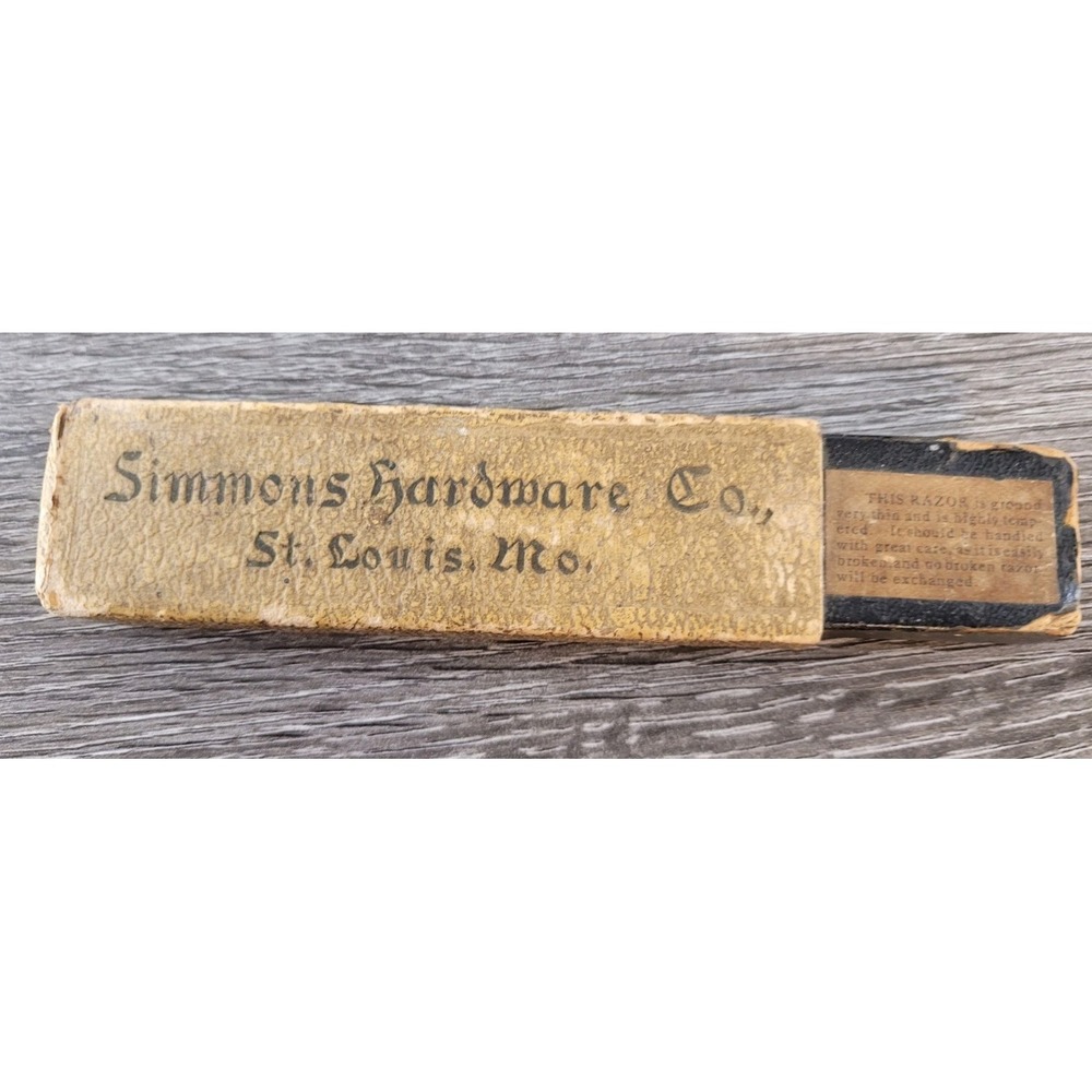 Vintage Simmons Hardware Co St Louis MO Straight Razor Original Box Case ONLY